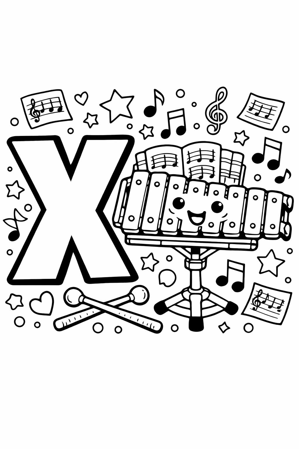 letter X coloring sheet | lowercase x printable | preschool alphabet practice