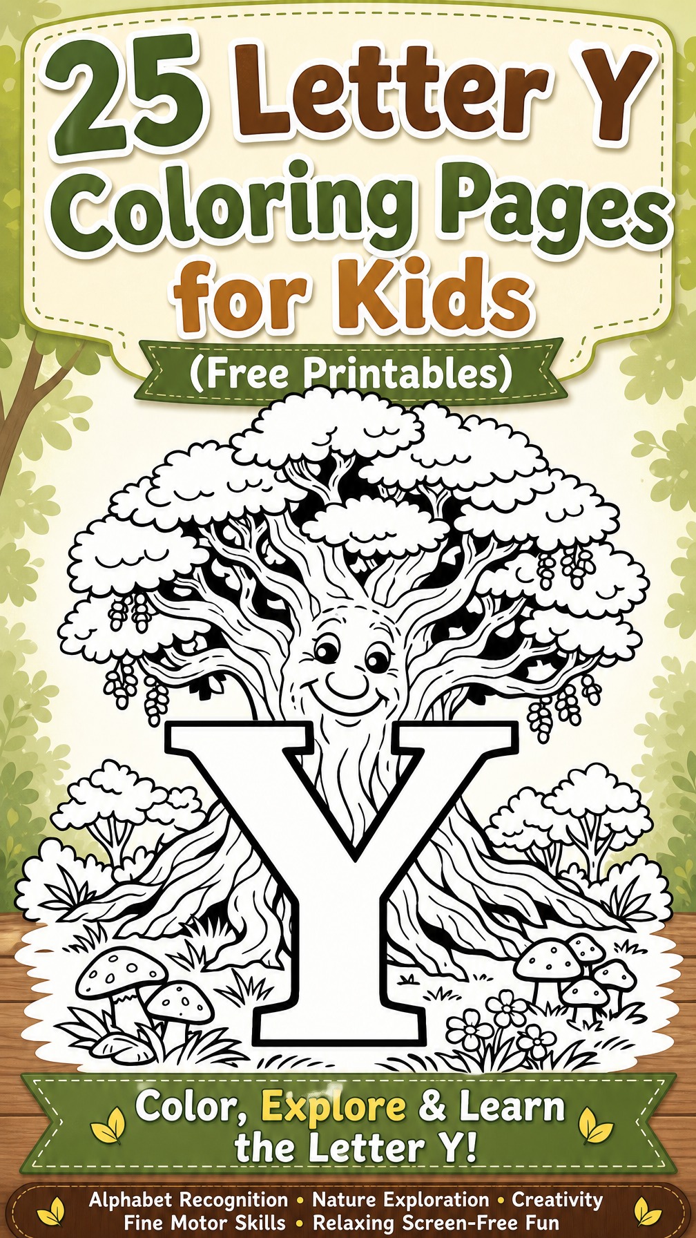 letter Y coloring page | uppercase Y printable | alphabet coloring activity