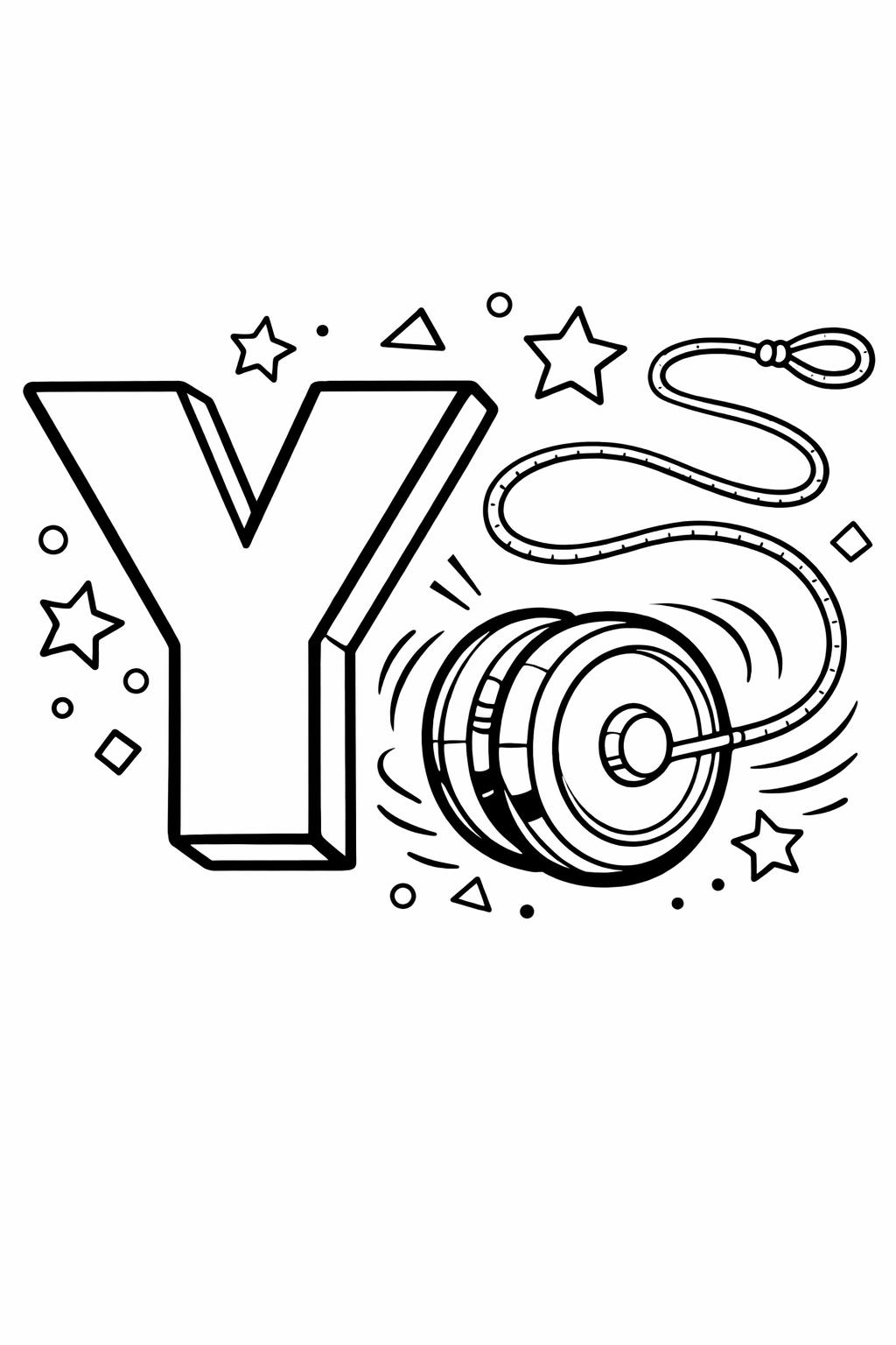 letter Y printable coloring page | kids alphabet worksheet | fun educational printable