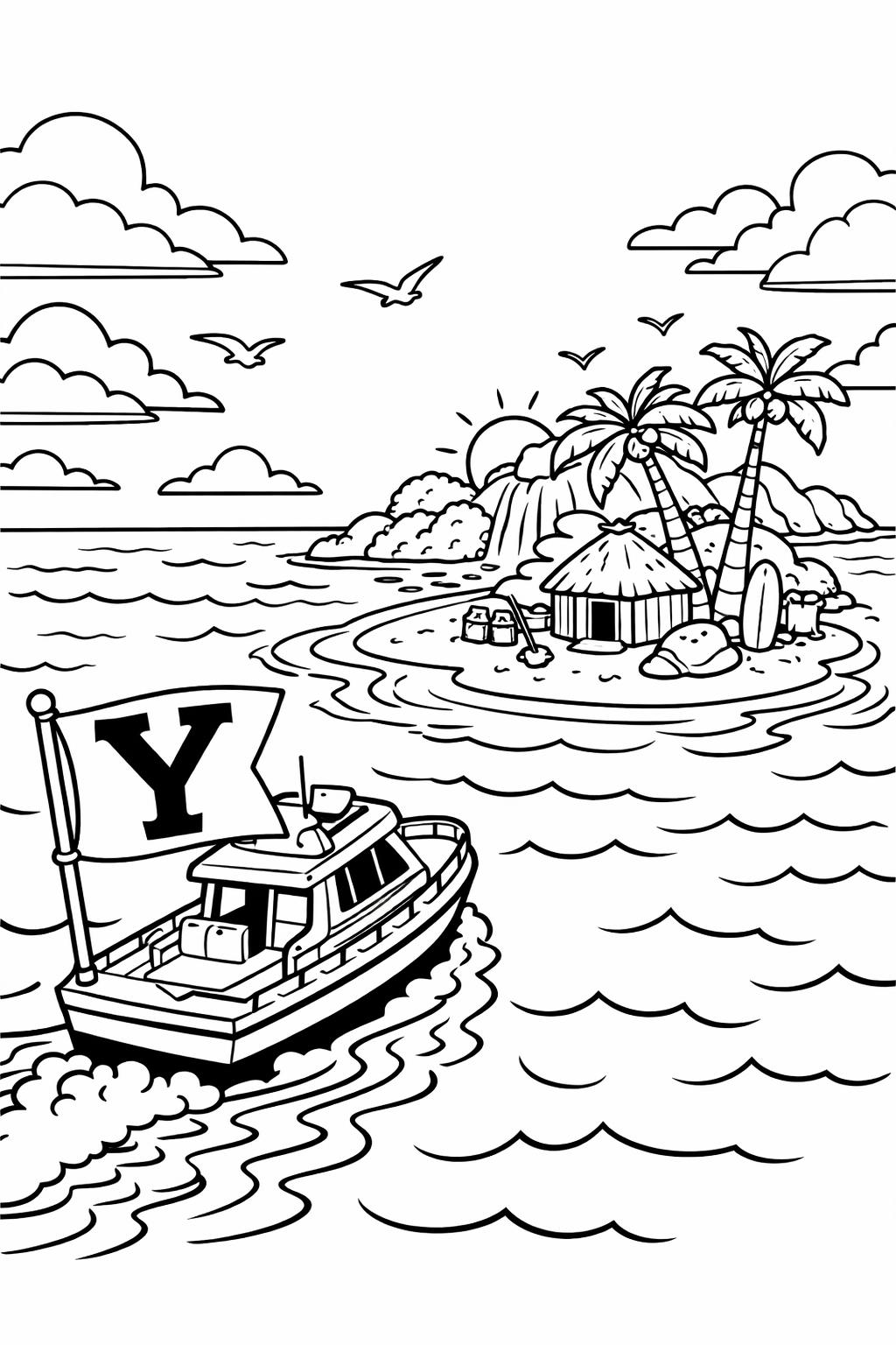 letter Y phonics coloring page | beginning sound activity | printable alphabet worksheet