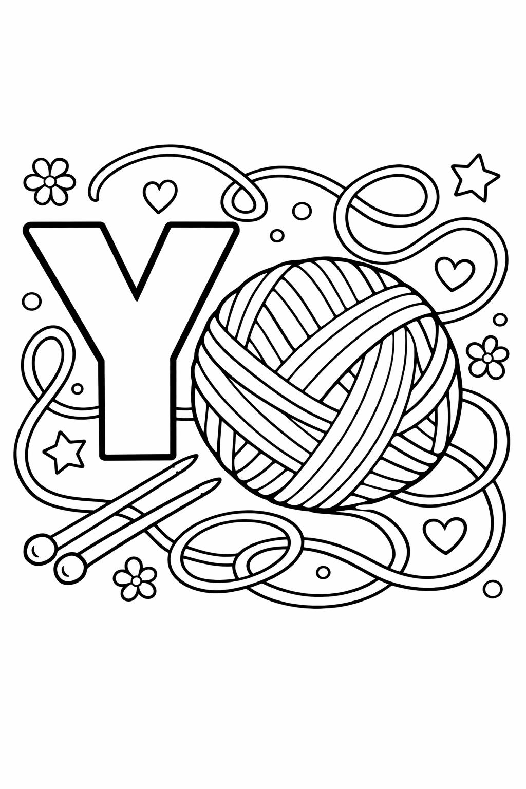 lowercase letter y coloring page | preschool printable | letter recognition practice