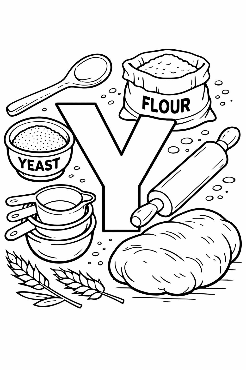 letter Y outline coloring page | bold alphabet letter | easy printable coloring sheet