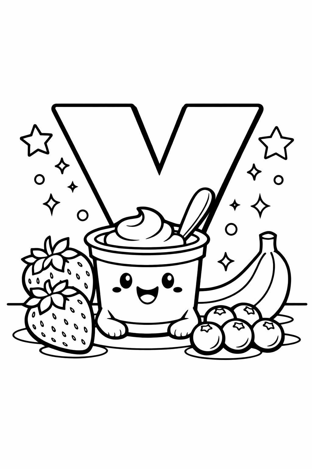 letter Y with yak coloring page | animal alphabet printable | kids coloring activity