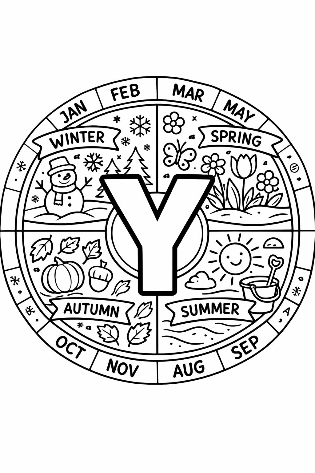 letter Y classroom coloring page | kindergarten alphabet worksheet | educational printable