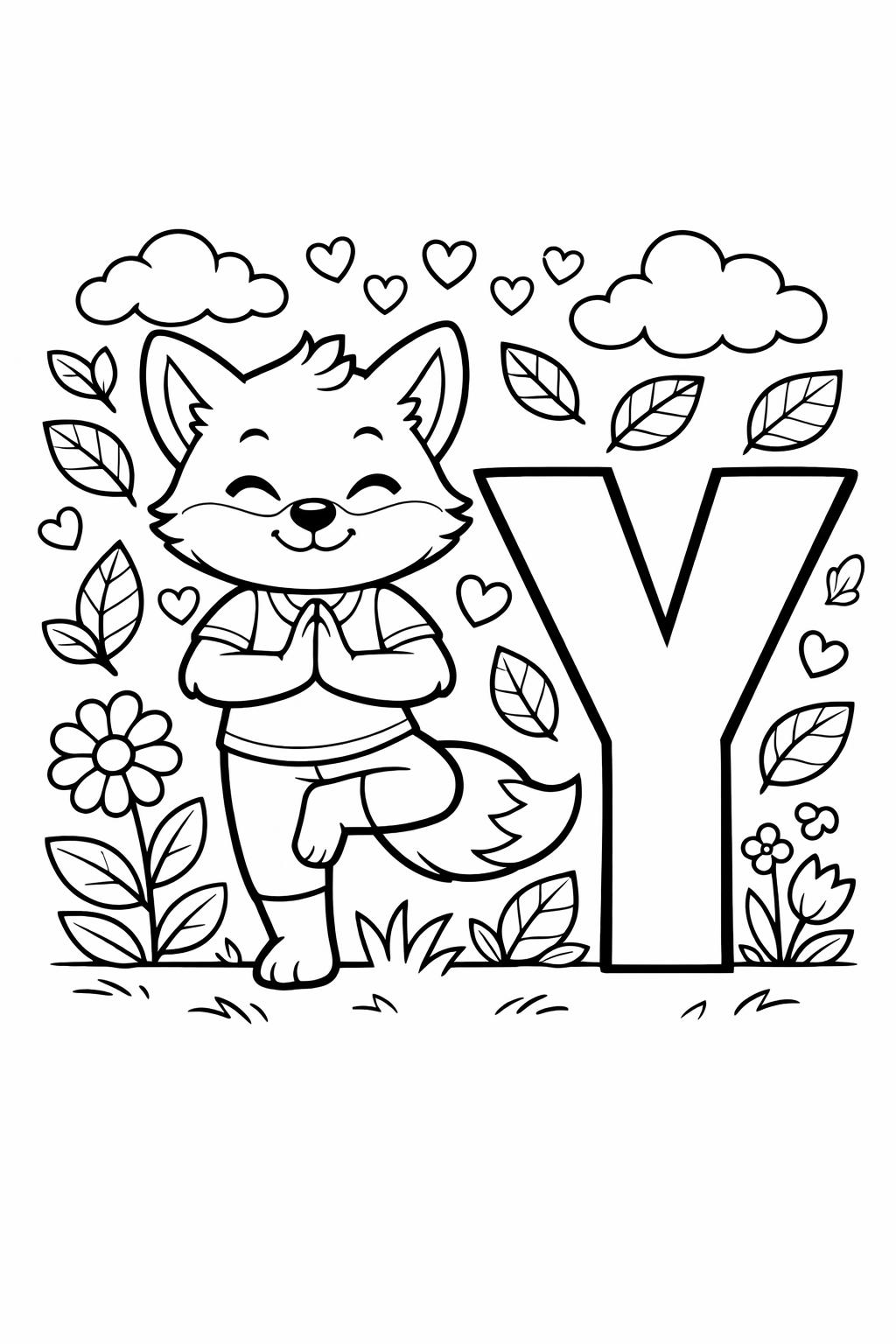 letter Y alphabet coloring sheet | letter recognition activity | free kids printable