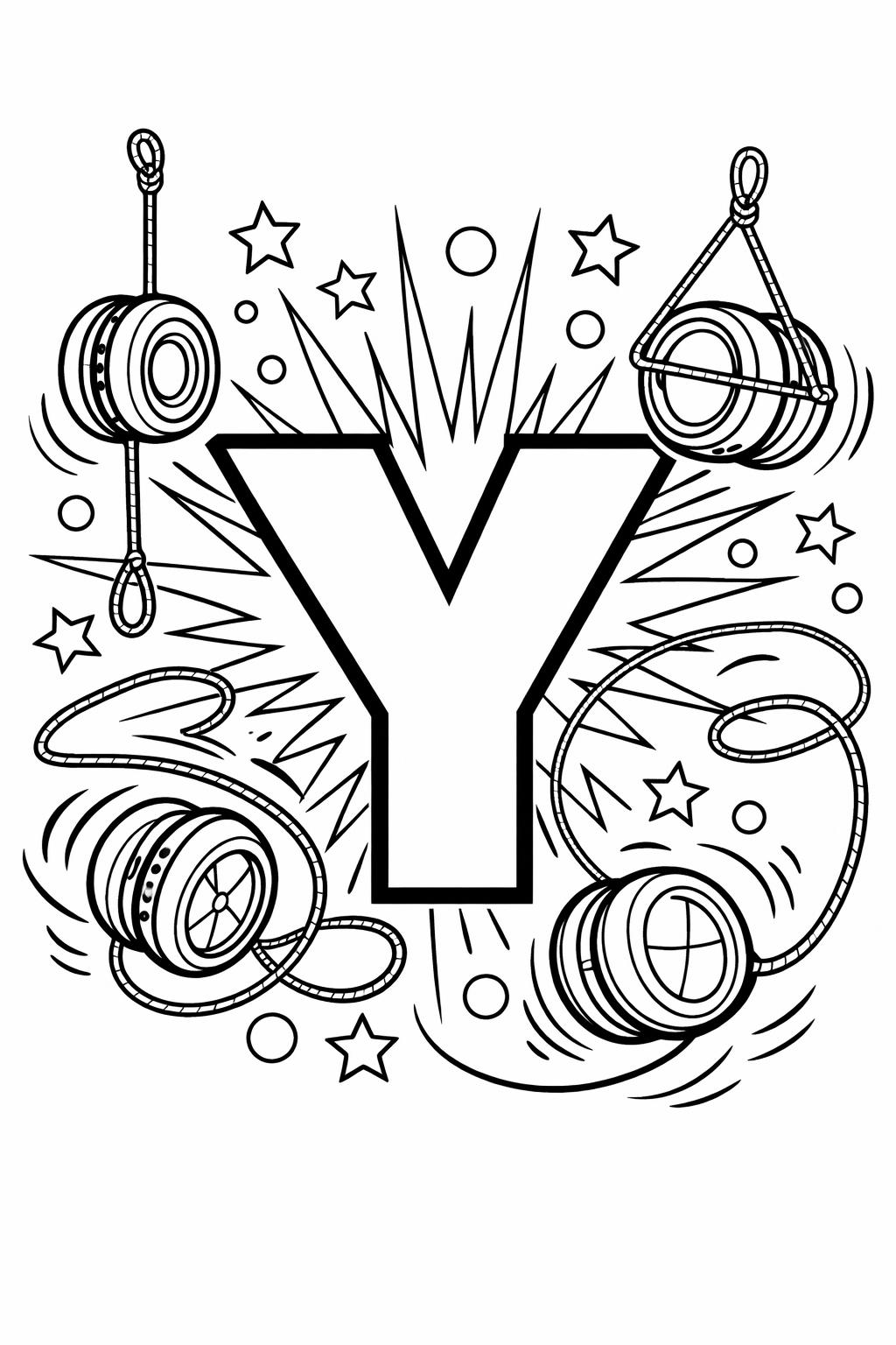 letter Y mandala coloring page | decorative alphabet design | relaxing kids activity