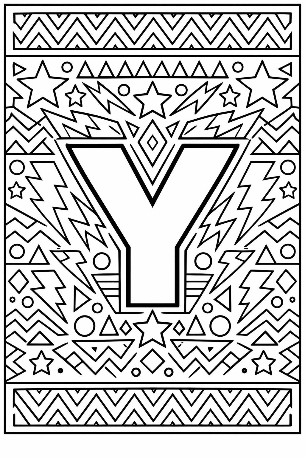 letter Y with yellow objects coloring page | color learning activity | printable worksheet