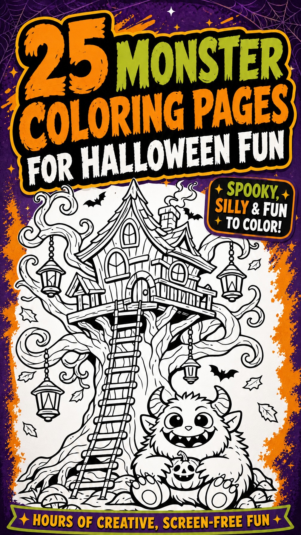 monster coloring page | Halloween printable coloring sheet | spooky kids activity