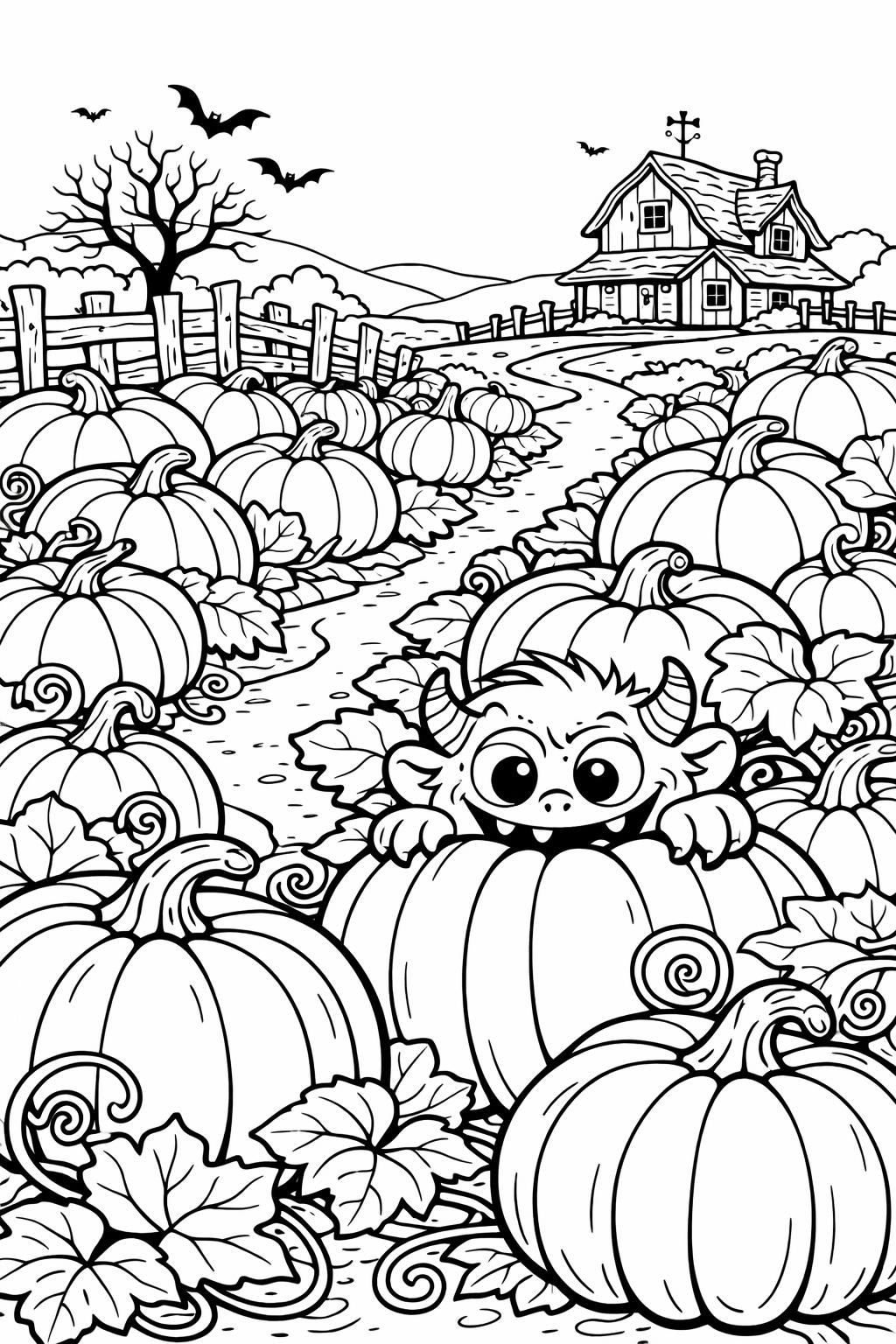 scary monster coloring page | spooky Halloween creature | printable coloring activity