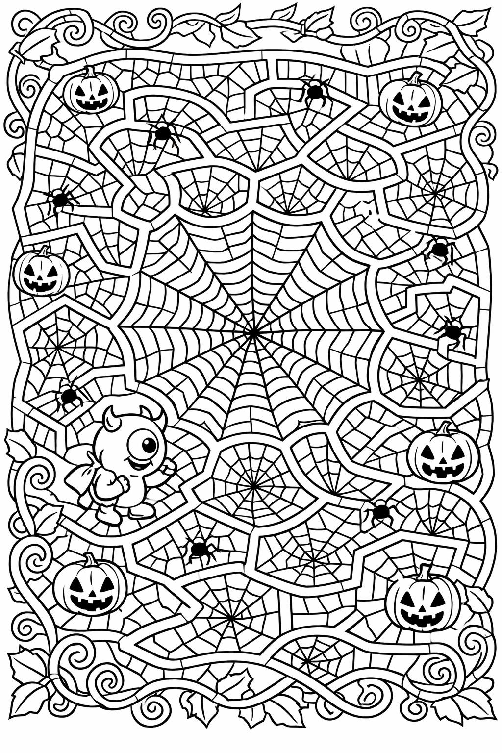 monster and ghost coloring page | cute Halloween friends | festive coloring sheet