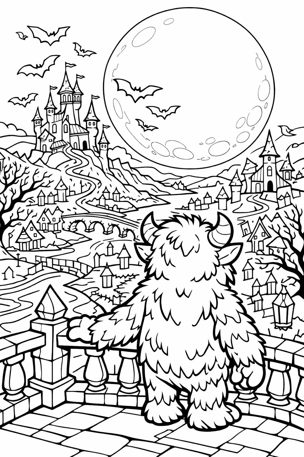 monster coloring pages for Halloween | free printable spooky designs | fun holiday coloring activity