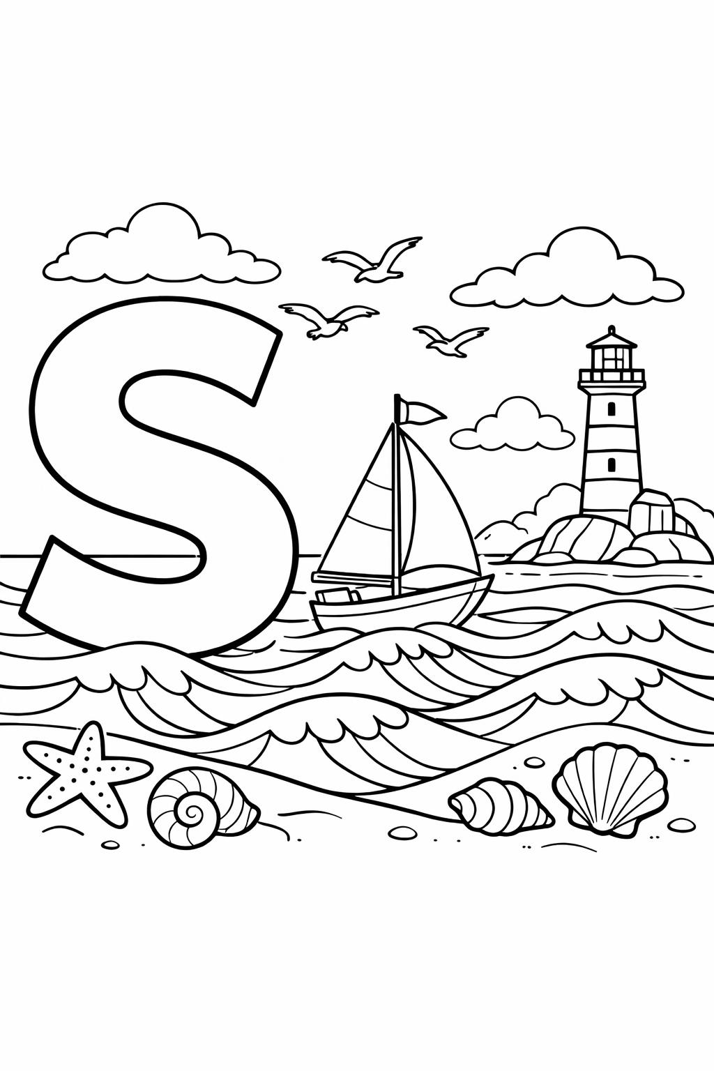 S is for strawberry coloring page | fruit alphabet activity | fun coloring sheet