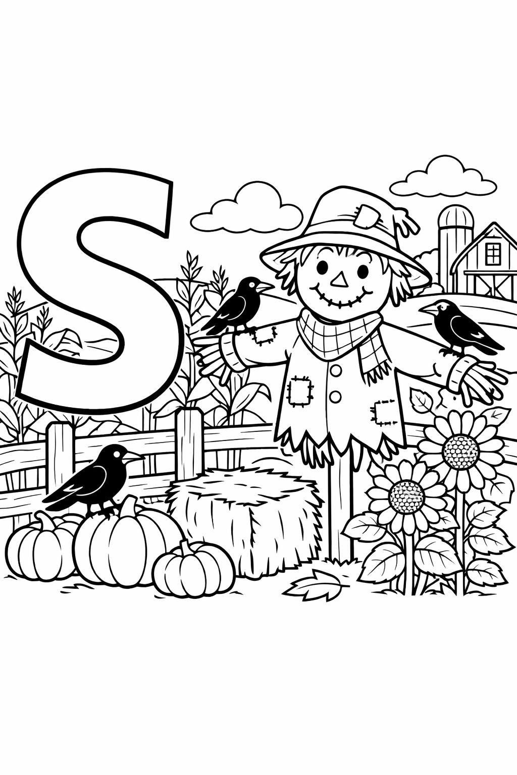 decorative letter S page | patterned alphabet design | creative coloring activity