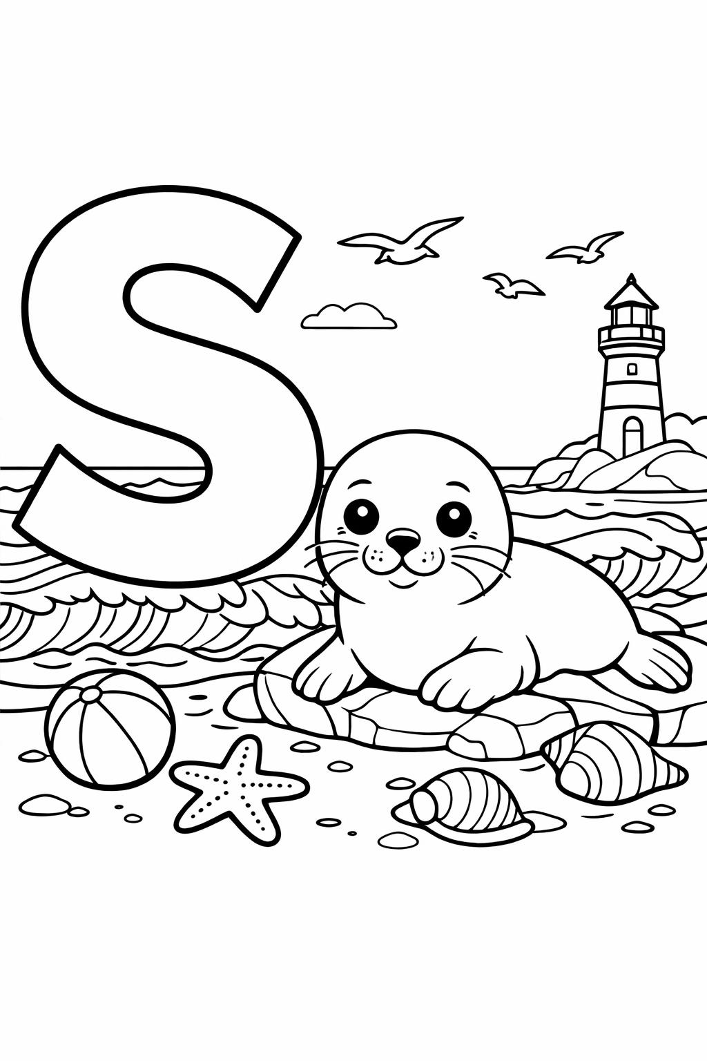 letter S doodle coloring page | creative alphabet artwork | printable kids activity