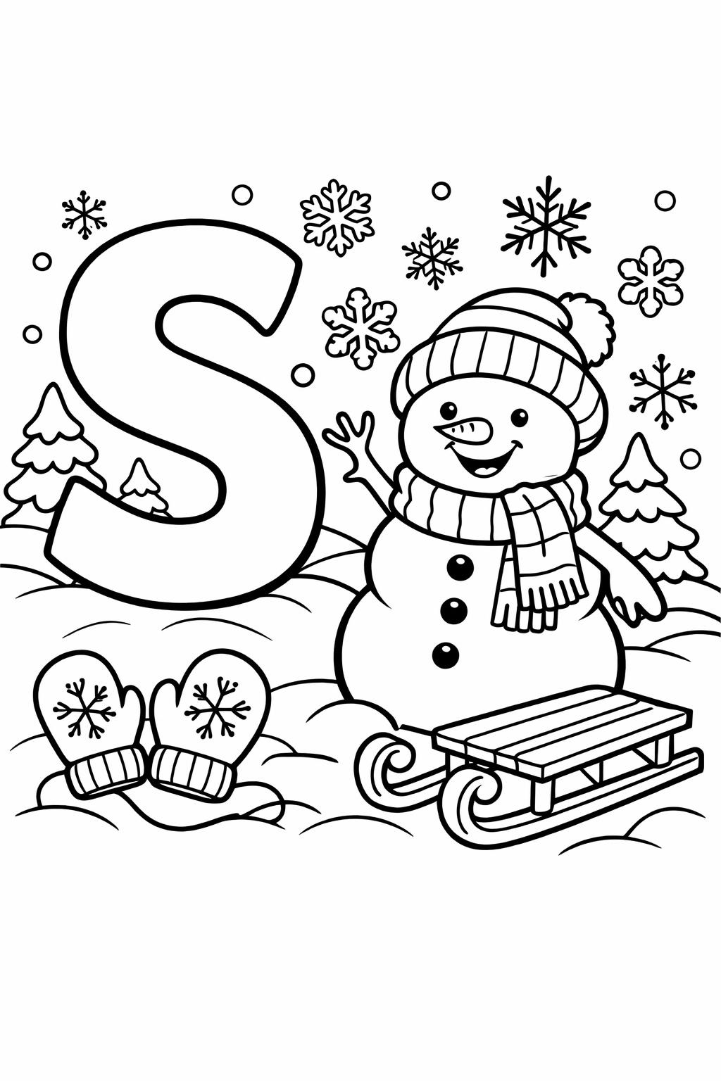 S is for sheep coloring page | cute farm animal alphabet | learning worksheet
