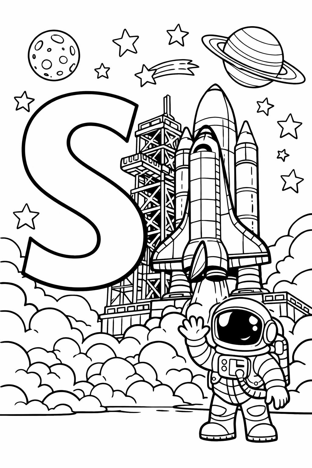 letter S mandala coloring page | decorative alphabet pattern | relaxing coloring sheet