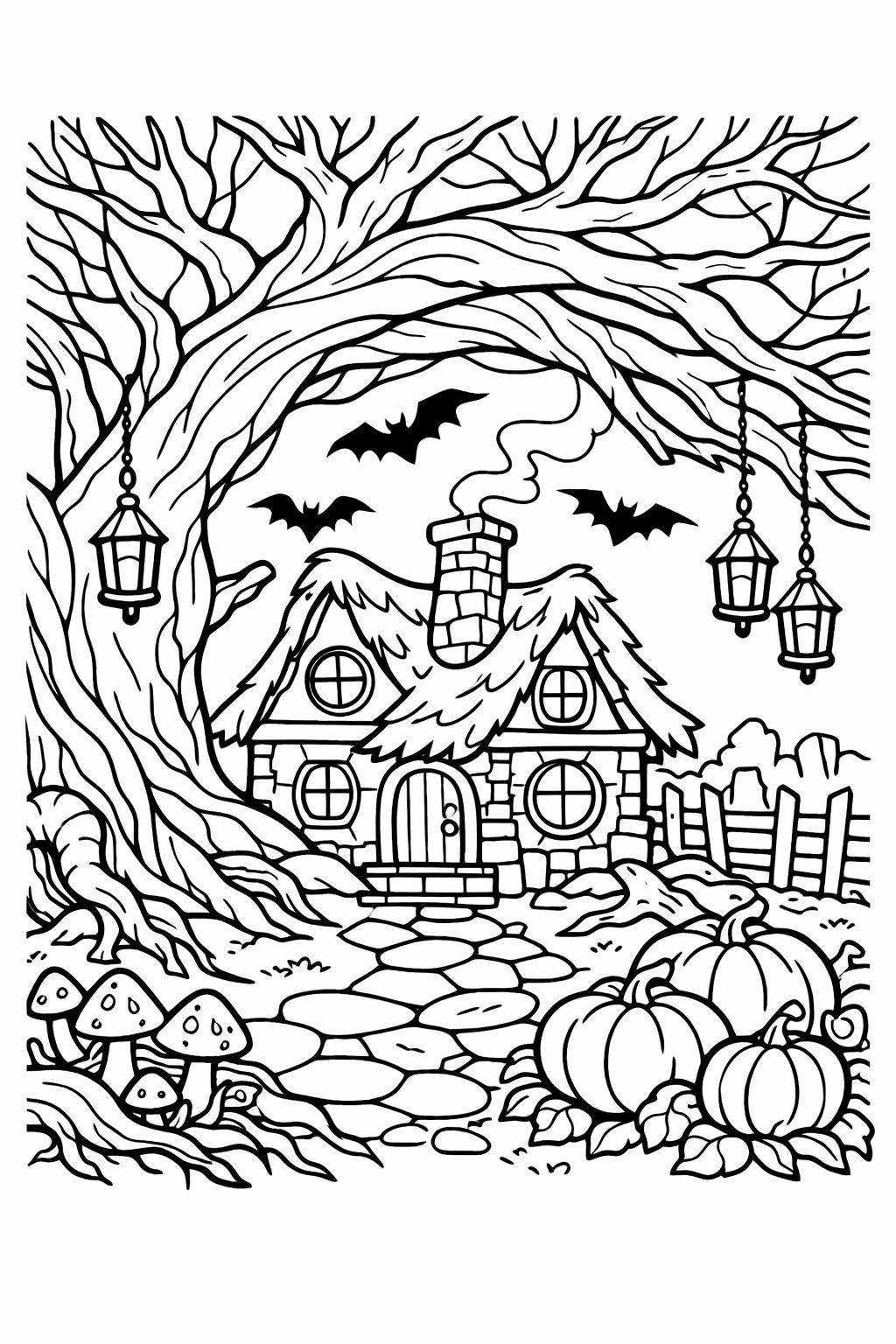 haunted house coloring pages for kids | Halloween activity sheets | fun printable designs
