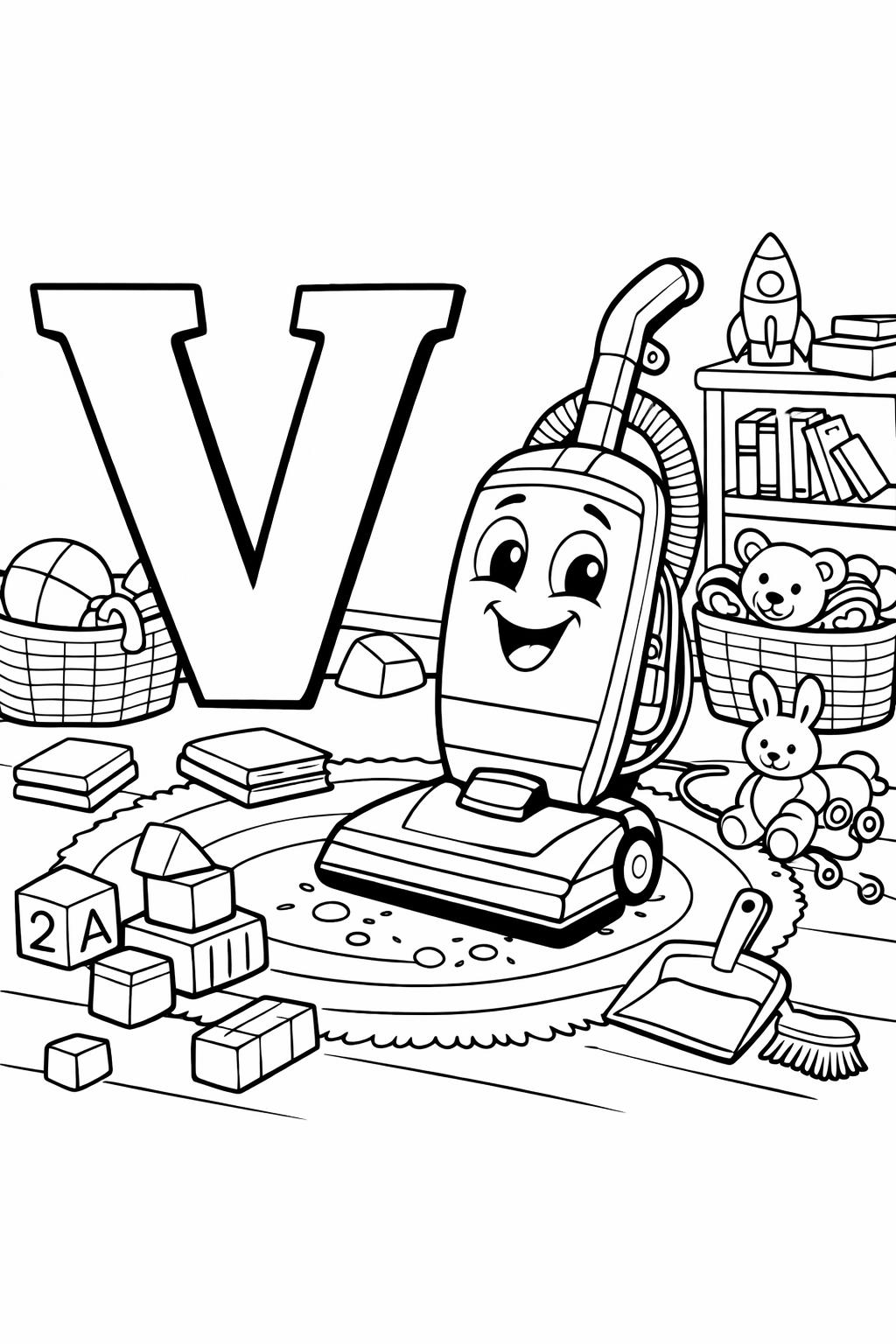 uppercase letter V coloring page | free alphabet printable | kindergarten worksheet