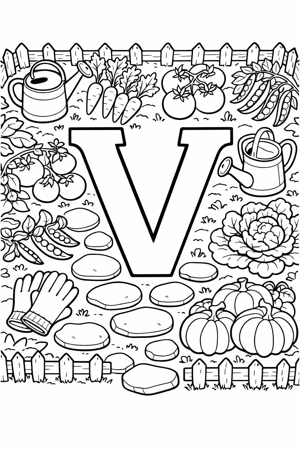 letter V phonics coloring page | beginning sound activity | printable alphabet worksheet