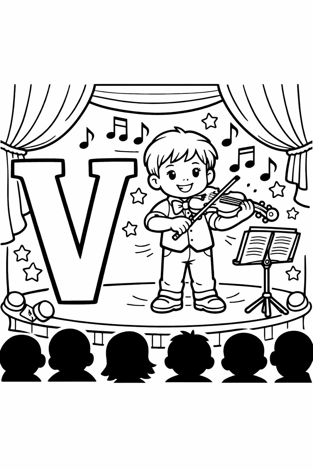 letter V handwriting coloring page | alphabet learning worksheet | preschool practice