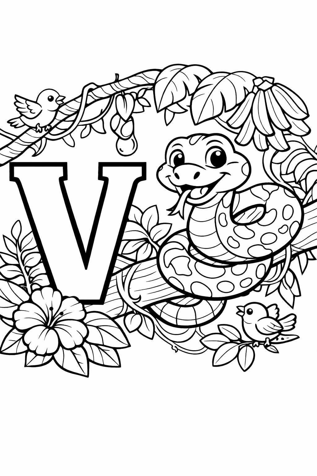 letter V alphabet coloring sheet | letter recognition activity | free kids printable