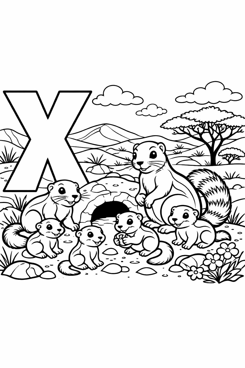 letter X classroom coloring page | kindergarten alphabet worksheet | educational printable