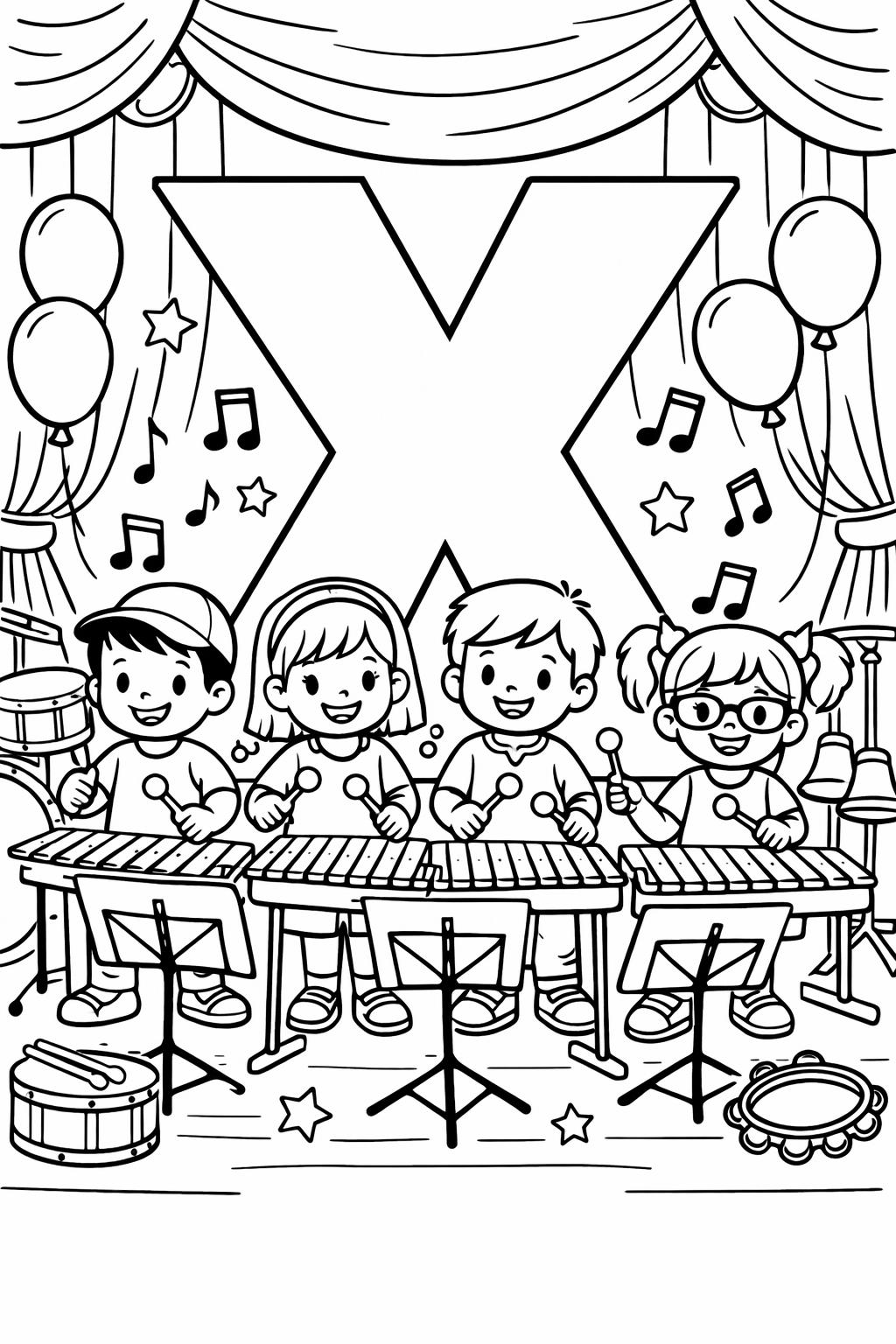 letter X tracing and coloring page | alphabet practice worksheet | printable learning activity