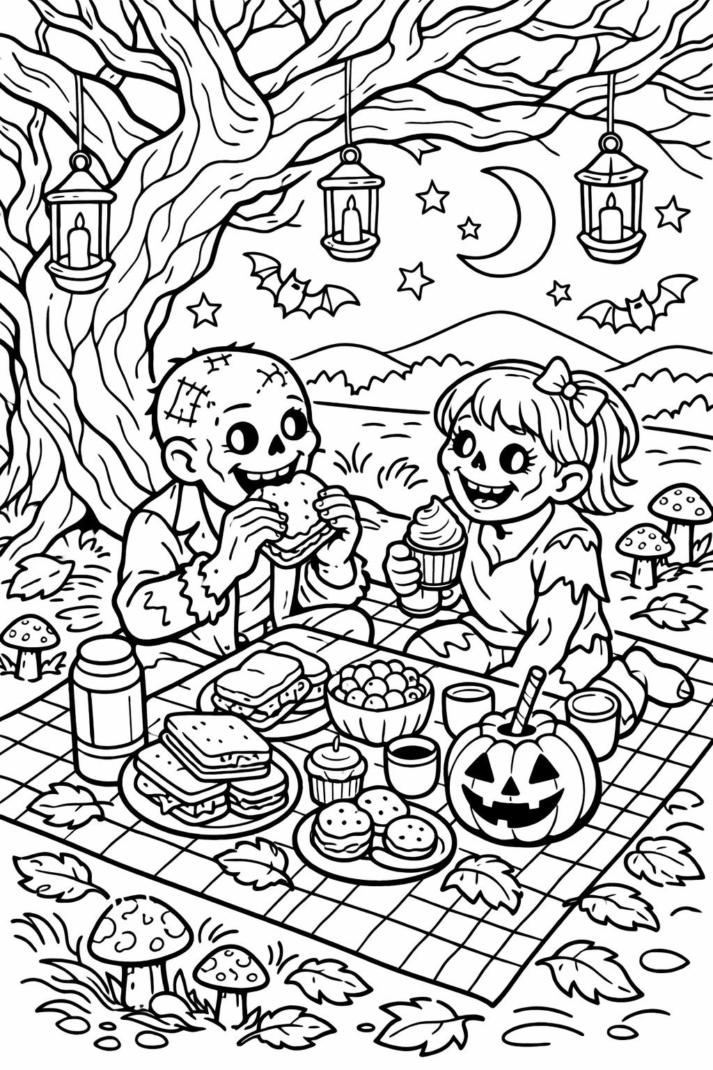 zombie coloring pages for kids | Halloween activity sheets | fun printable designs