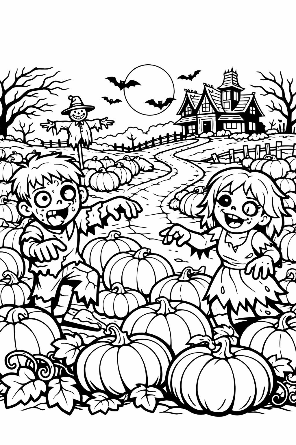 zombie mandala coloring page | intricate spooky design | relaxing adult coloring sheet