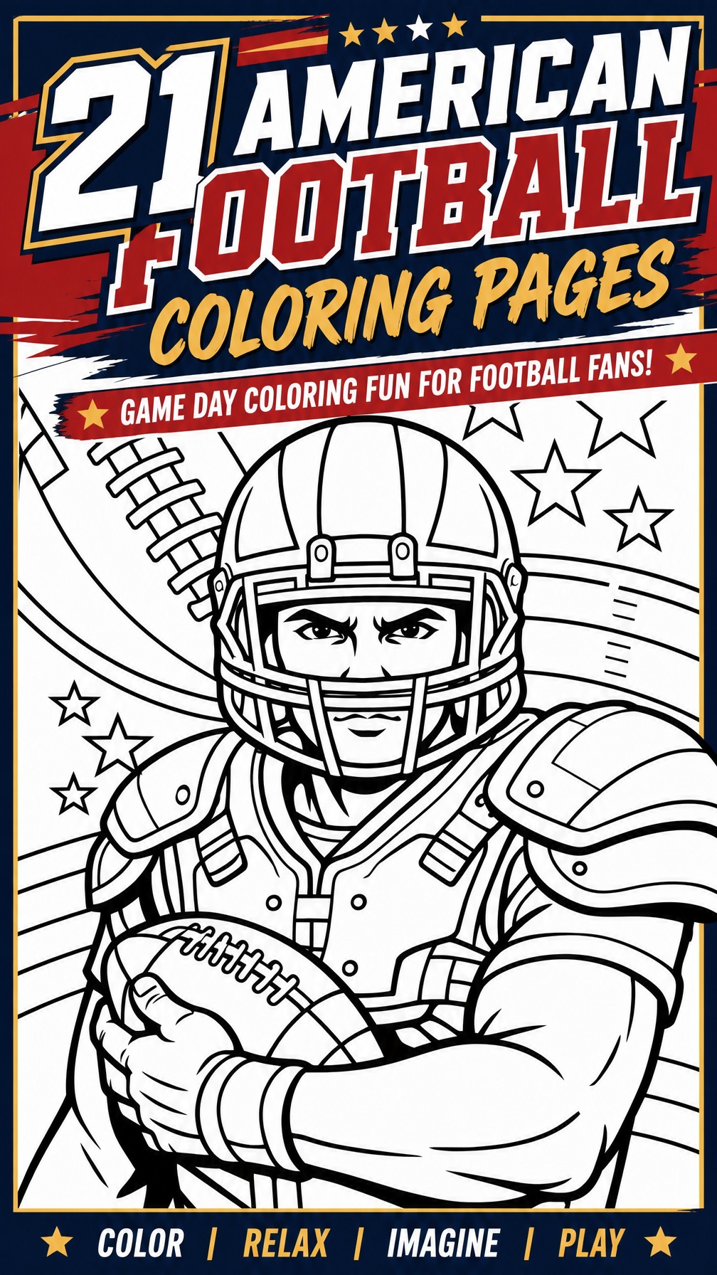 American football coloring page | football printable coloring sheet | sports activity