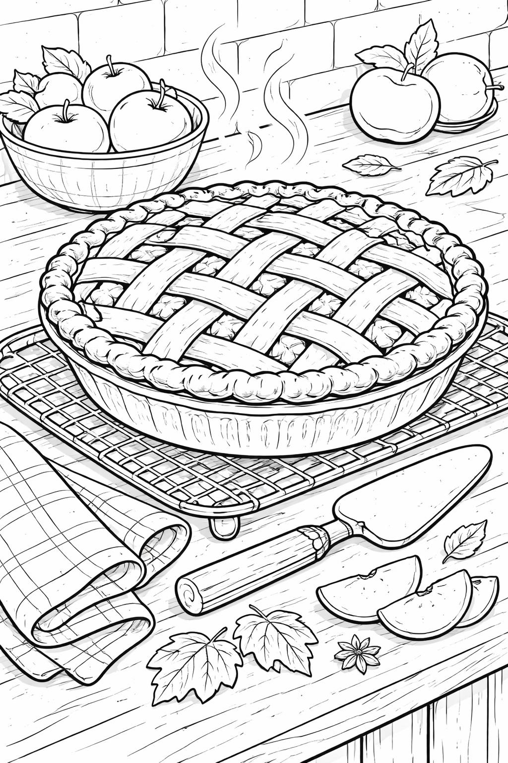 apple core coloring page | fun fruit illustration | kids coloring activity
