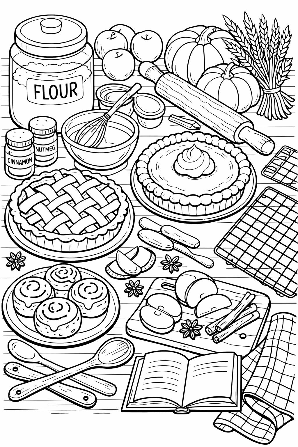 autumn mushroom coloring page | whimsical woodland artwork | relaxing adult activity