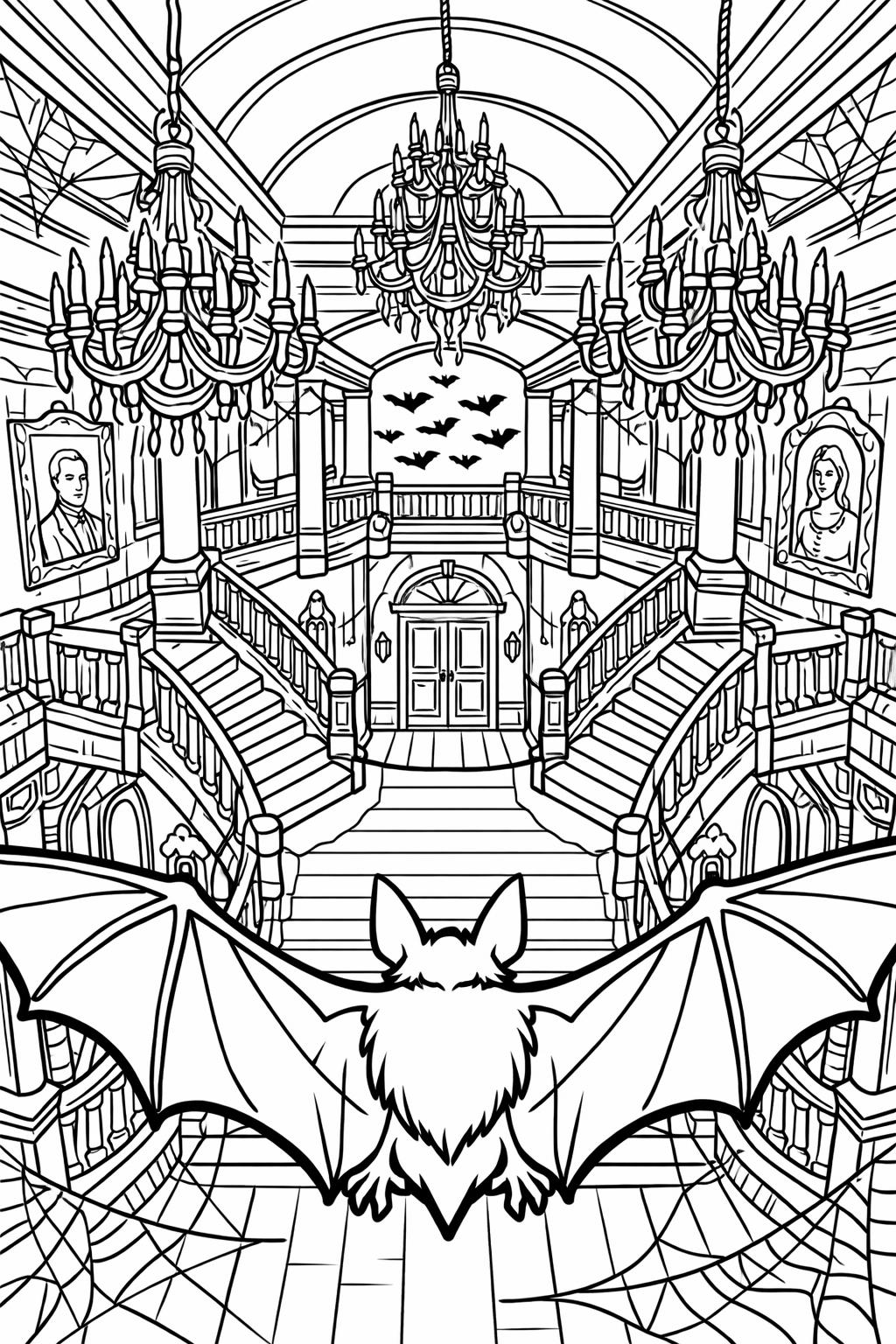 cartoon bat coloring page | playful spooky illustration | kids printable activity