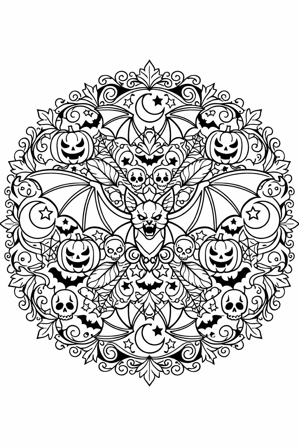 bat hanging upside down coloring page | cute Halloween creature | coloring sheet
