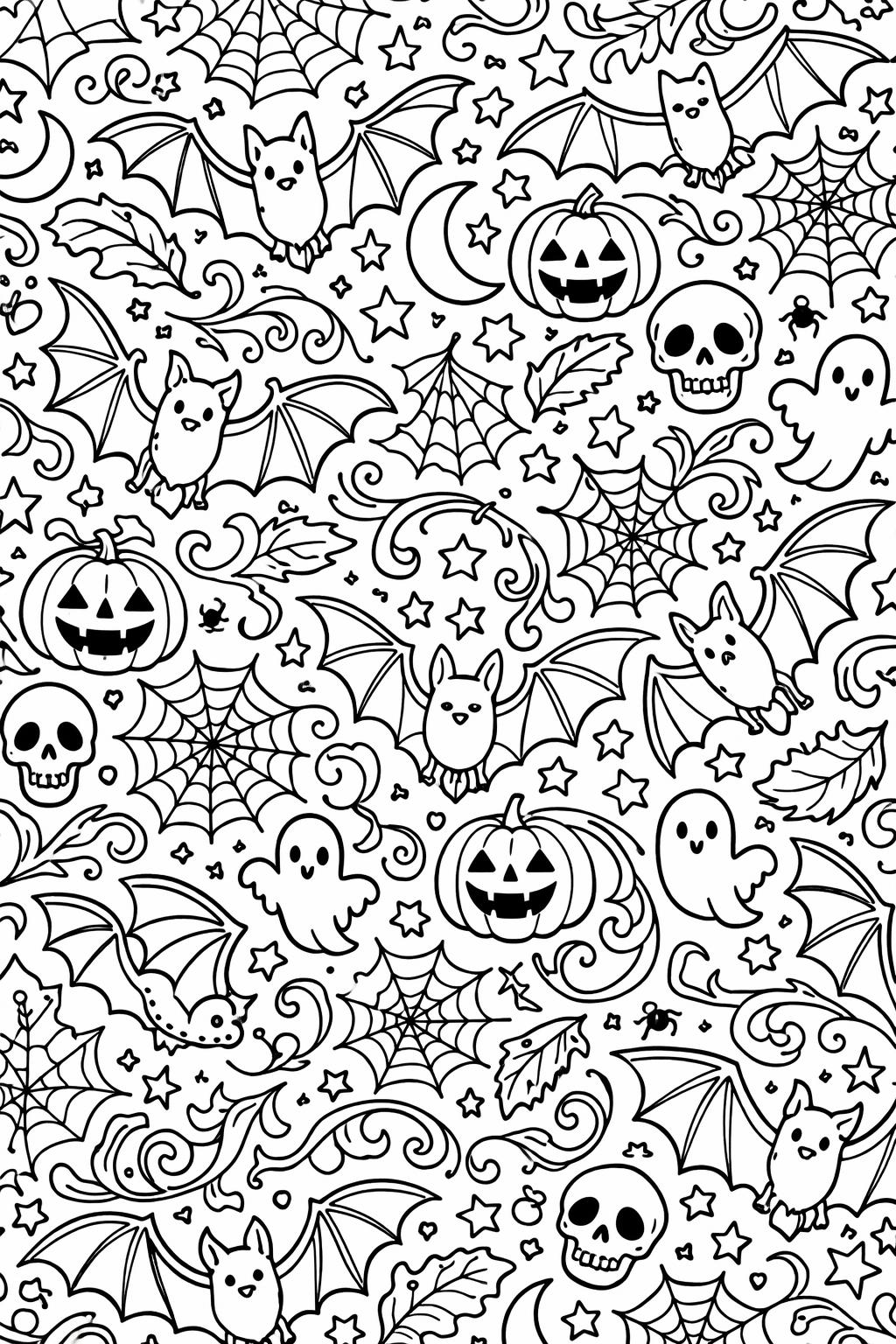 kawaii bat coloring page | adorable Halloween character | cute coloring sheet
