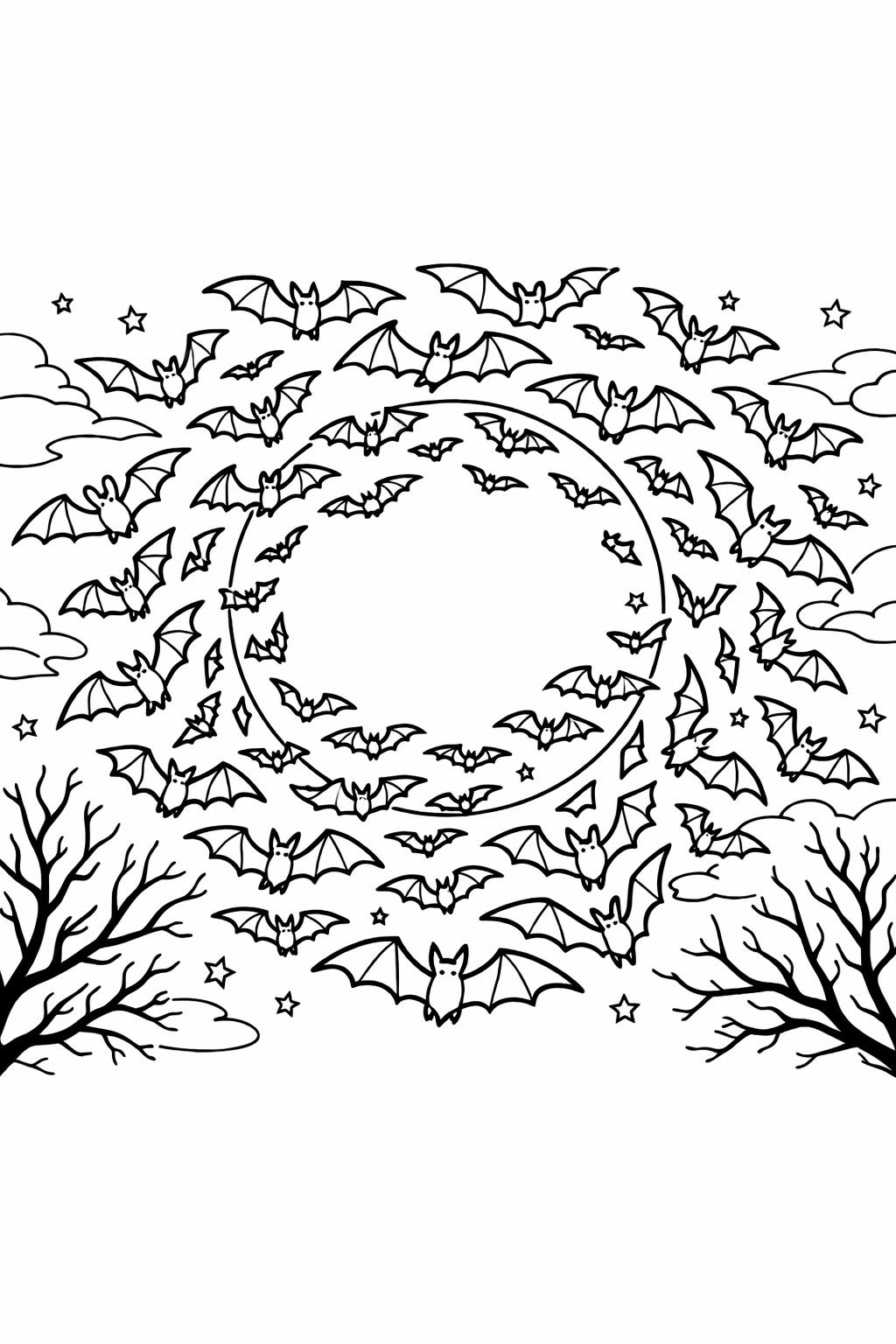 bat coloring pages for kids | Halloween activity sheets | fun printable designs