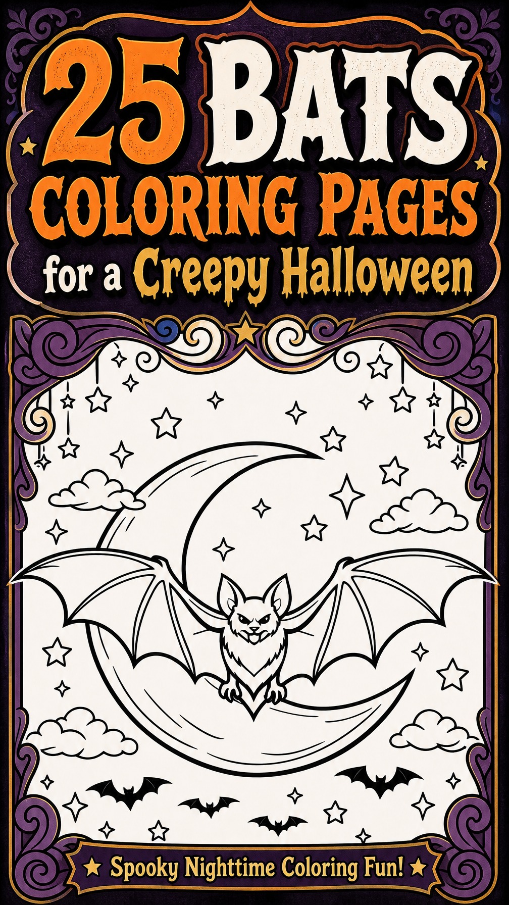 bat coloring page | Halloween printable coloring sheet | spooky activity