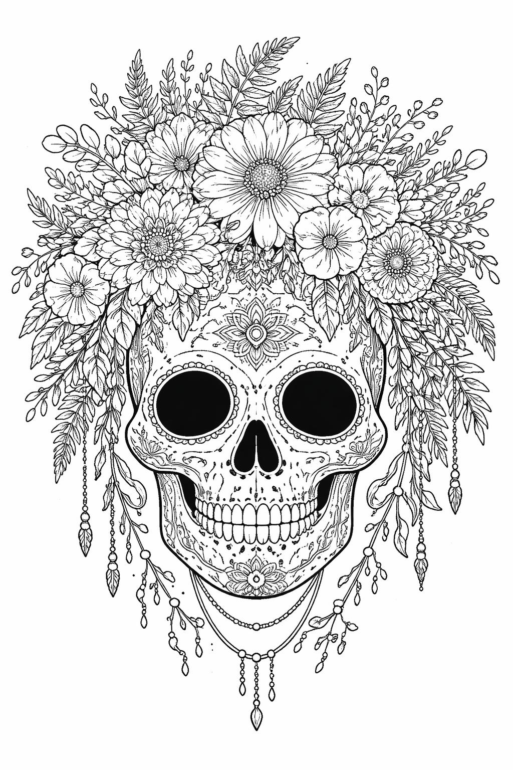 boho dreamcatcher coloring page | decorative web and hanging feathers | adult coloring activity