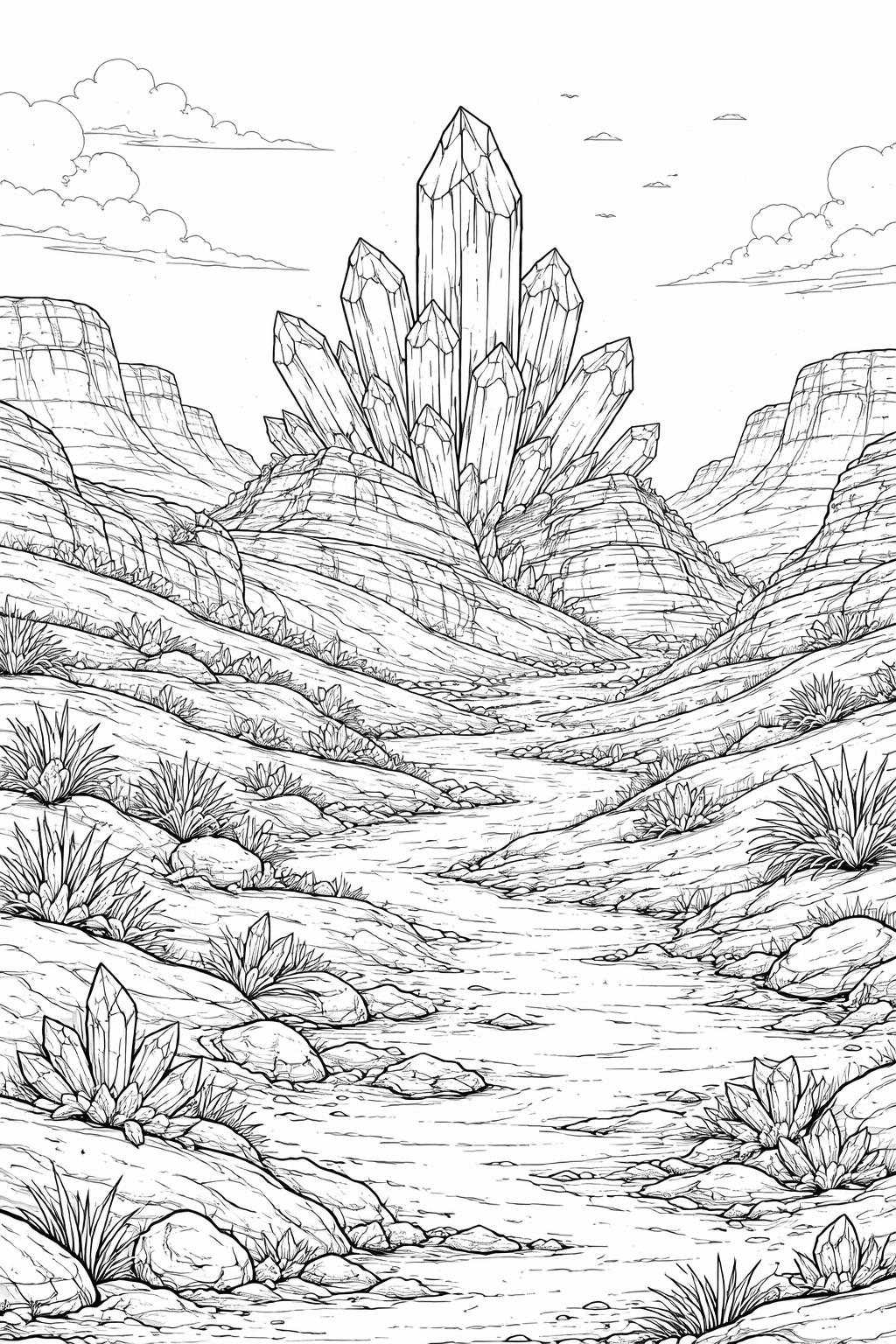crystal ball coloring page | mystical orb and ornamental stand | fantasy-inspired printable design