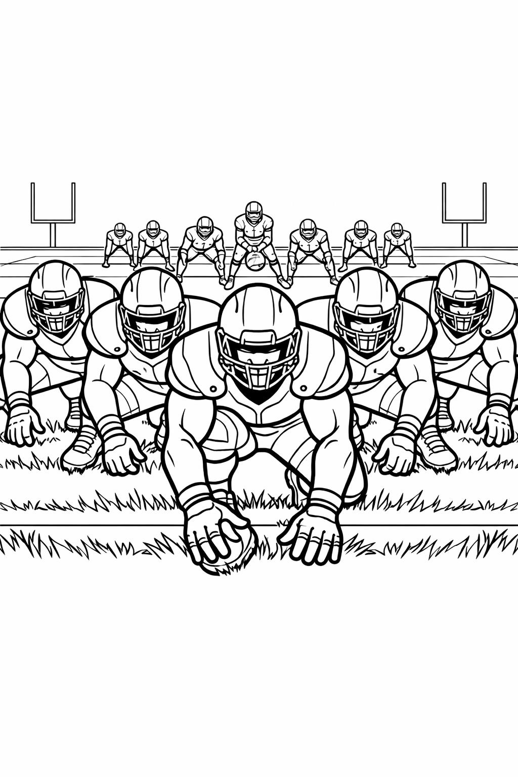 football goalpost coloring page | American football field | kids printable sheet