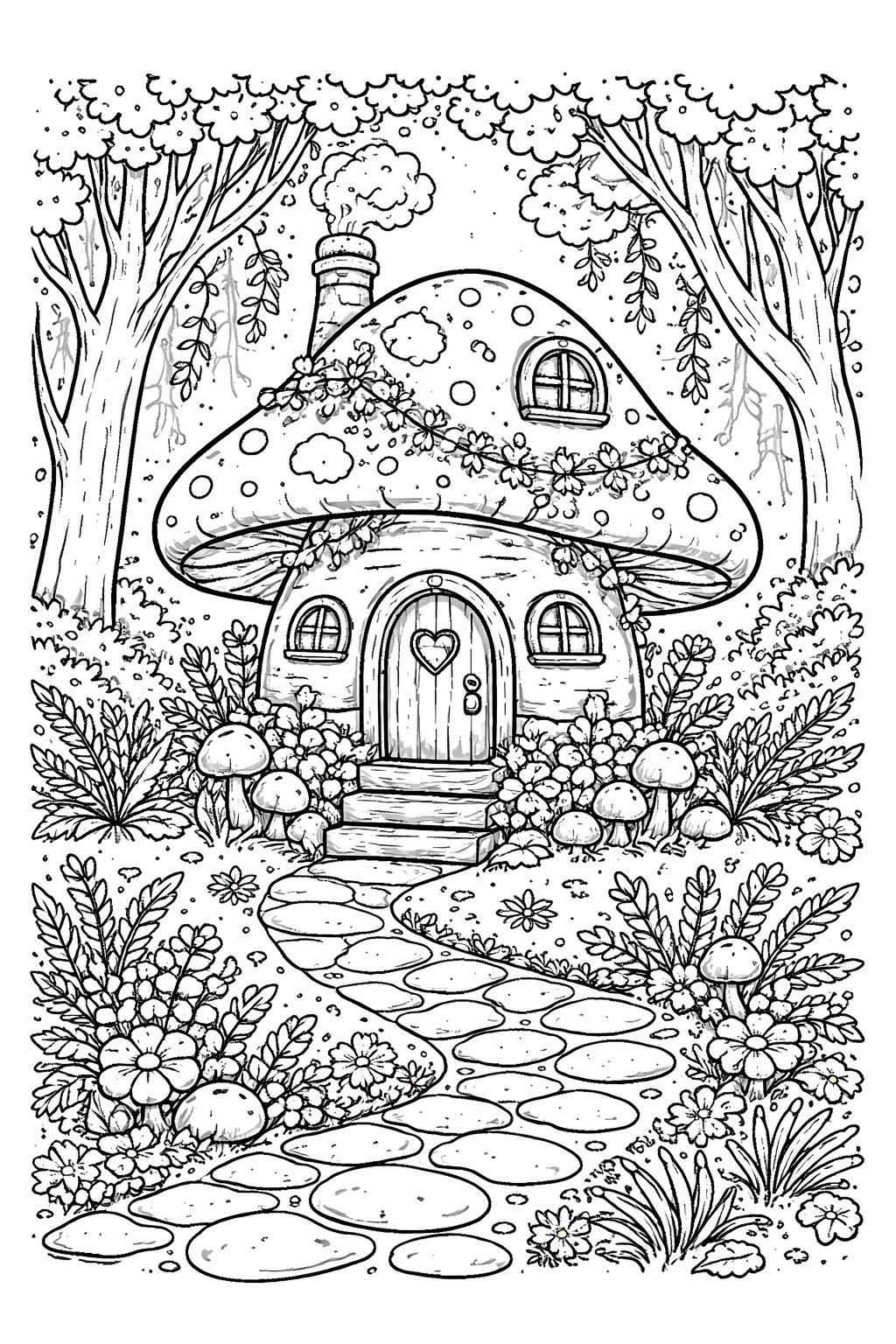 1. mushroom coloring pages for kids and adults | 25 printable fungi designs | relaxing woodland coloring collection