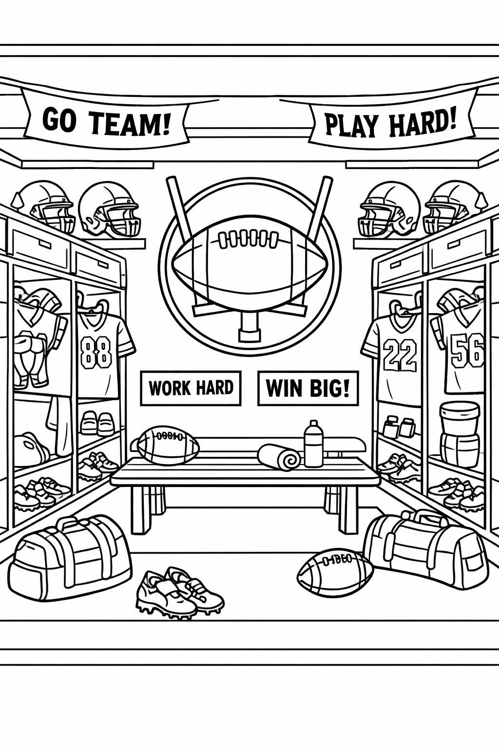 wide receiver coloring page | football player in action | kids coloring sheet