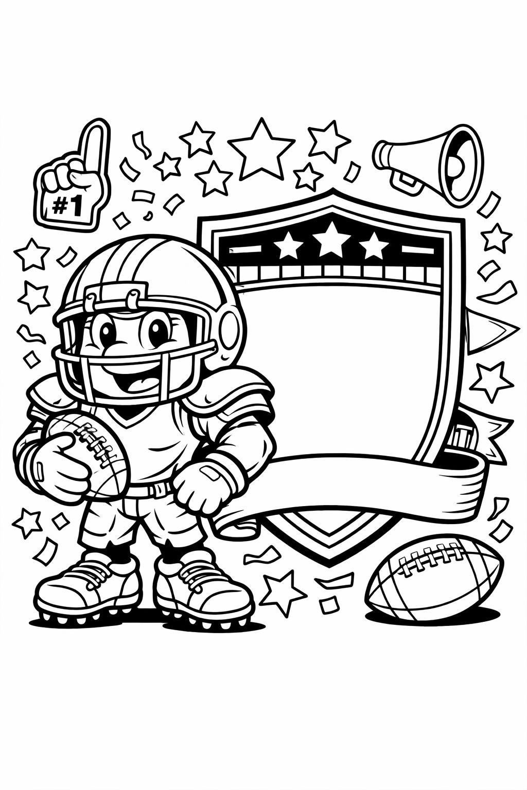 running back coloring page | football action scene | printable activity