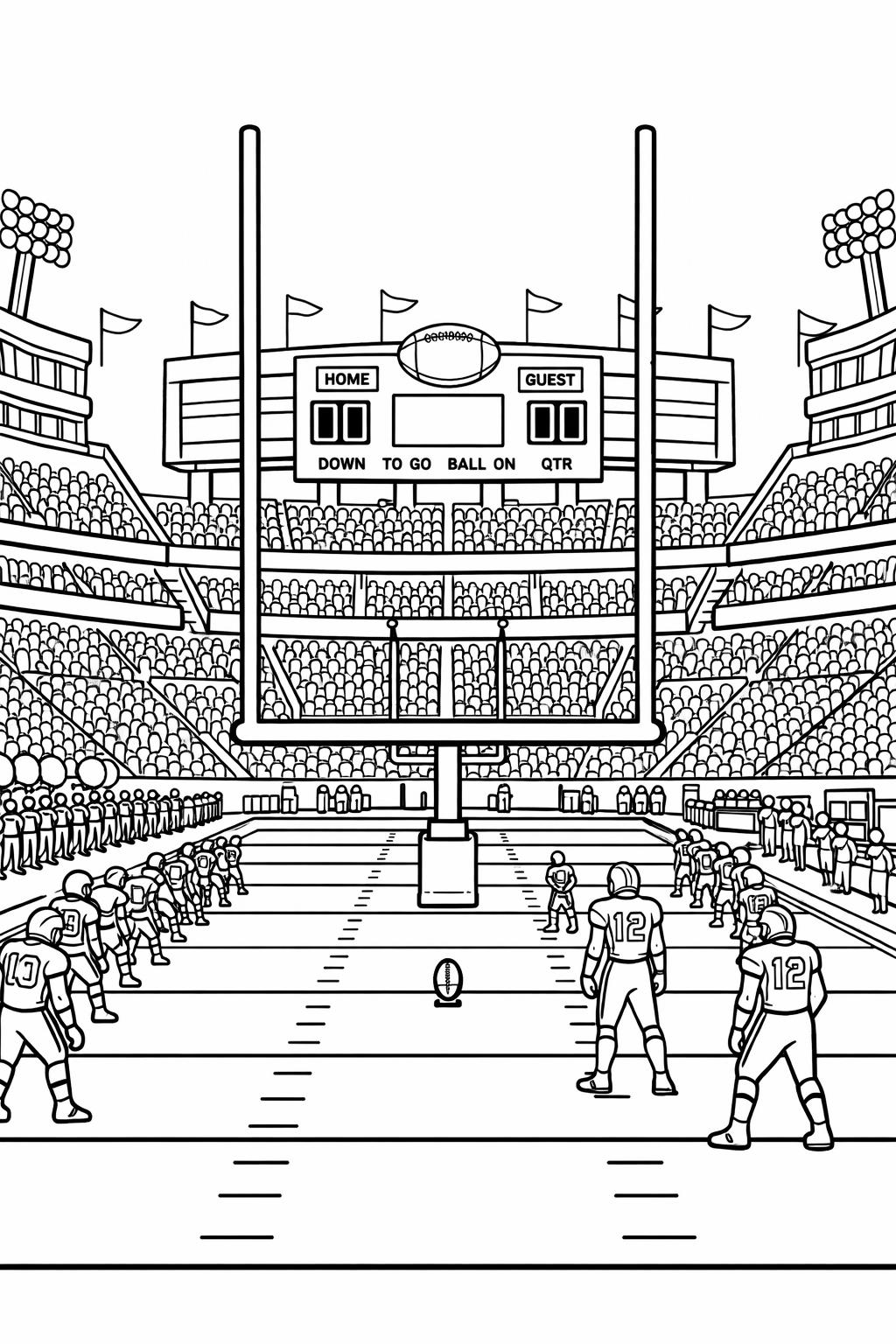 quarterback coloring page | American football player | sports coloring sheet