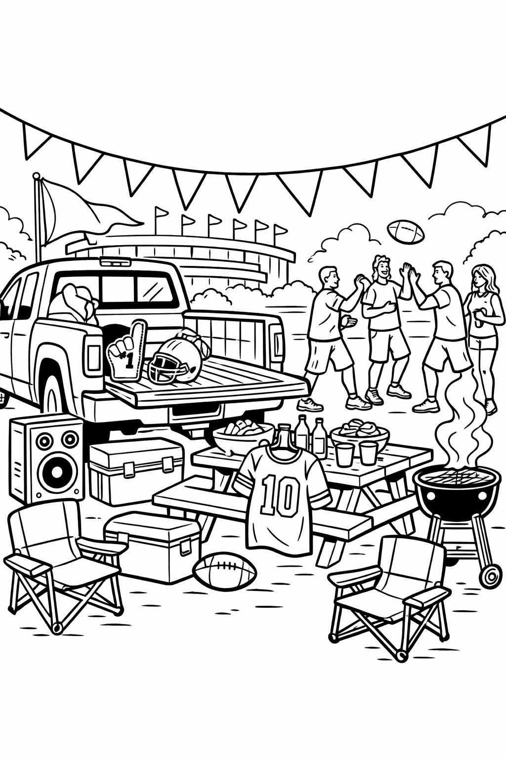 football player coloring page | American football athlete | kids coloring sheet
