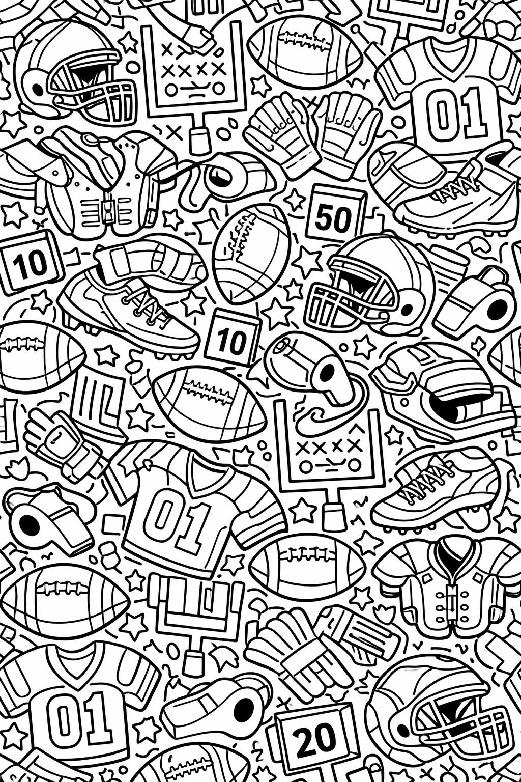 American football coloring pages | fun sports designs | kids printable activity