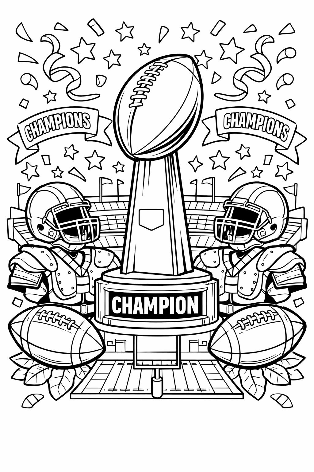 football player throwing ball coloring page | quarterback action | kids sports activity