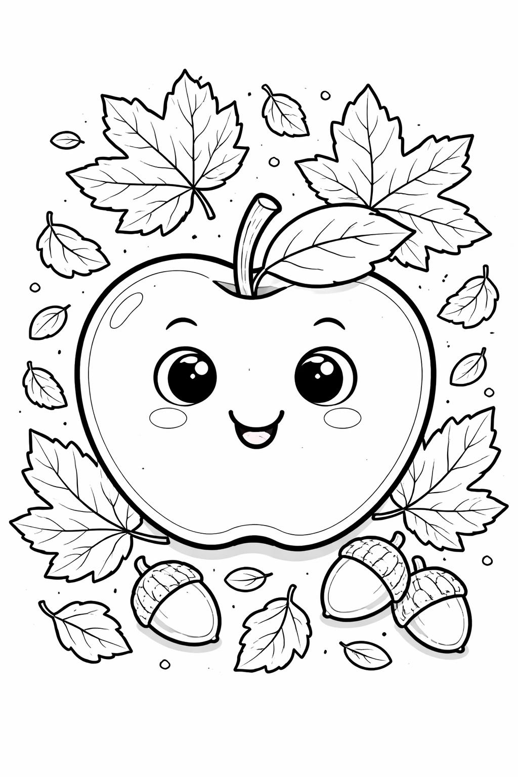 1. apple coloring pages | 15 free printable fall fruit designs | fun autumn activity