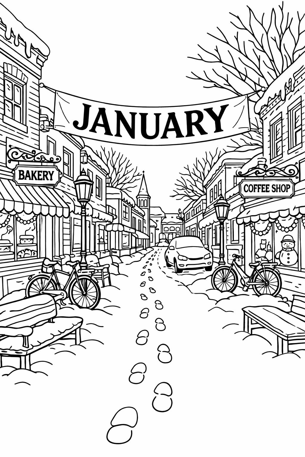 January mittens coloring page | winter clothing design | kids seasonal activity