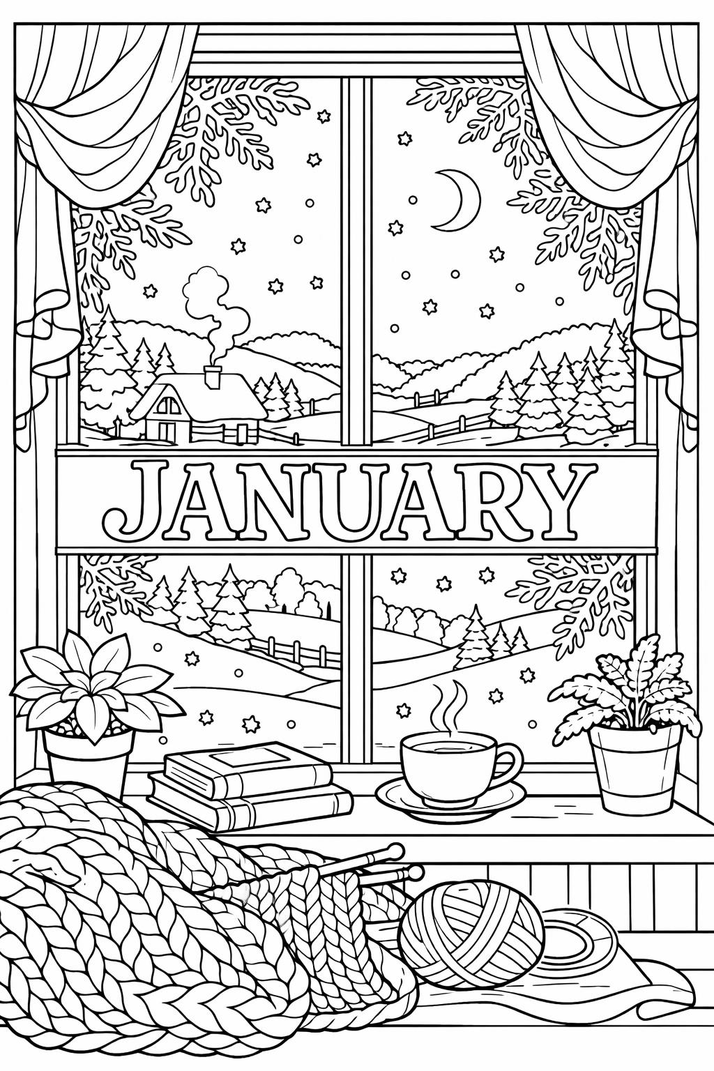 January snowman coloring page | cute winter character | printable seasonal activity